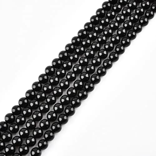 LIFAVOVY 4mm Natural Black Onyx Beads | Genuine Semi-Precious Jewelry Material for Jewelry Making & Crafts thumbnail 1
