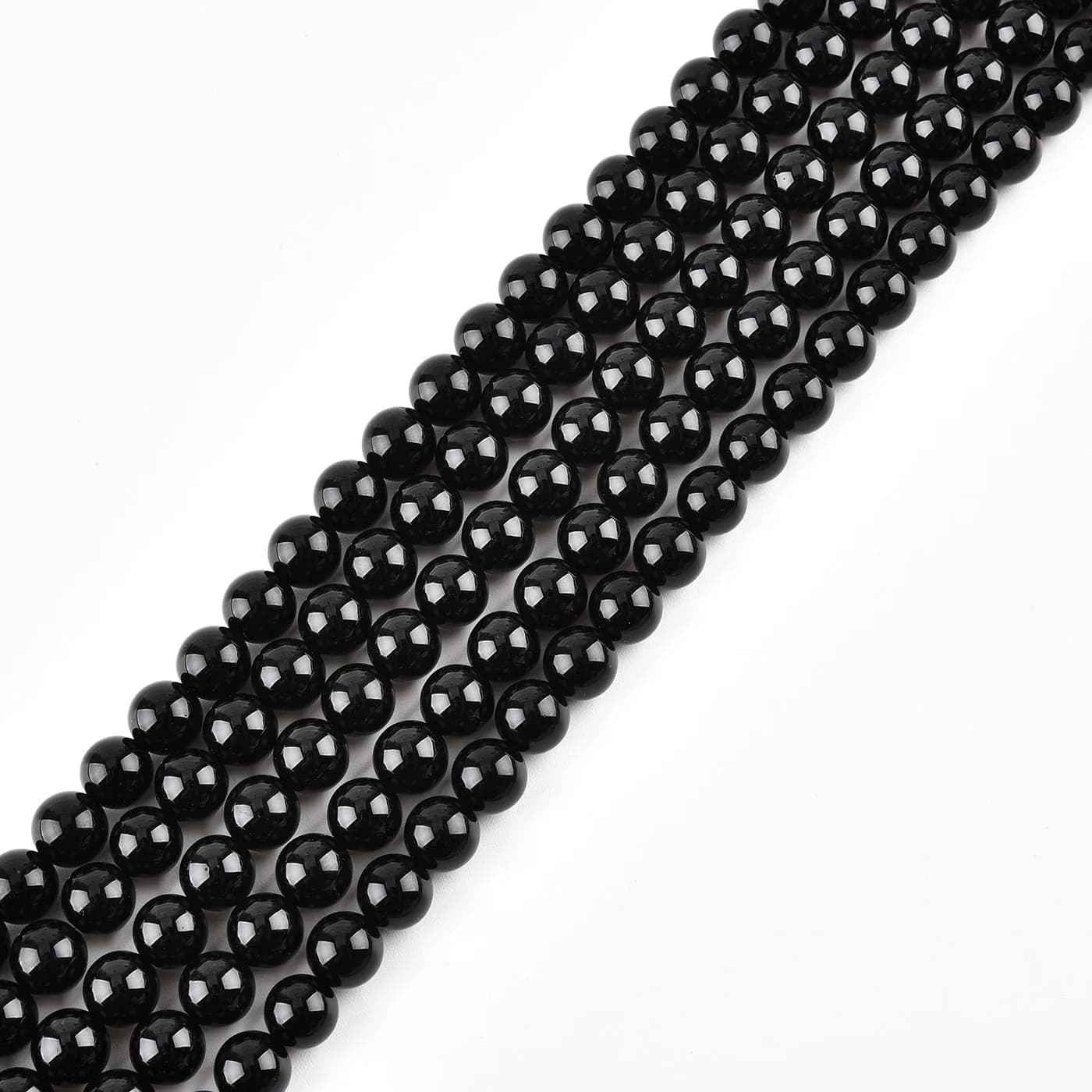 LIFAVOVY 4mm Natural Black Onyx Beads | Genuine Semi-Precious Jewelry Material for Jewelry Making & Crafts - main product image