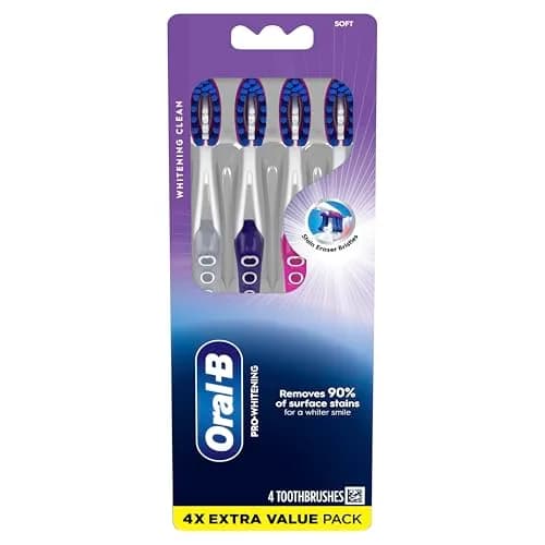 Oral-B 3D White Deep Stain Remover Toothbrushes, 4 Count Soft | Removes 90% of Surface Stains thumbnail 6