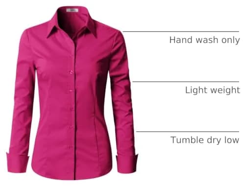 EZEN Womens Slim-Fit Long-Sleeve Stretchy Button-Down Collared Shirt Blouse (WBDS003-DEEP Pink-XL) | Slim Fit, Cotton & Spandex, Perfect for Indian Climate thumbnail 4