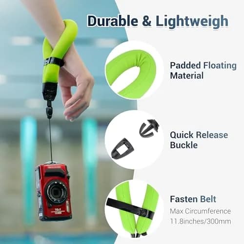 JJC Waterproof Floating Camera Wrist Strap Red | Keeps Gear Afloat & Visible, Adjustable, Quick-Release thumbnail 4