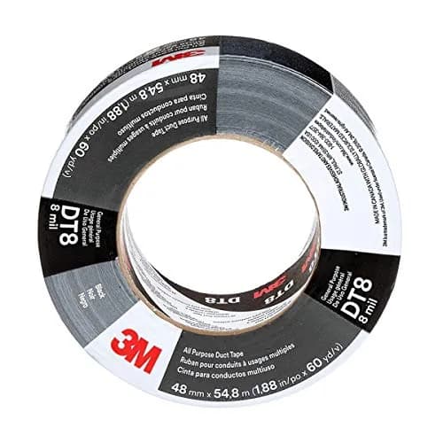 3M All Purpose Duct Tape DT8 Black 1.88 in x 60 yd (169.9 m) | Strong Cloth-Backed Tape for Repairs thumbnail 1