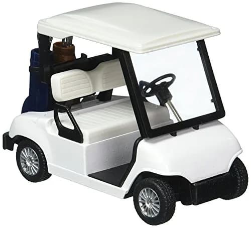 KinsFun Golf Cart Pullback Action Toy 11.4 cm (4.5 Inches) | Detailed Die Cast Metal Model with Moveable Clubs — No Decal