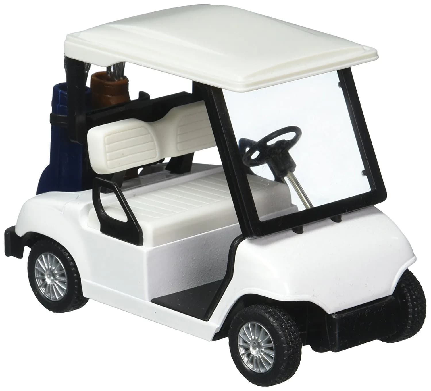 KinsFun Golf Cart Pullback Action Toy 11.4 cm (4.5 Inches) | Detailed Die Cast Metal Model with Moveable Clubs - main product image
