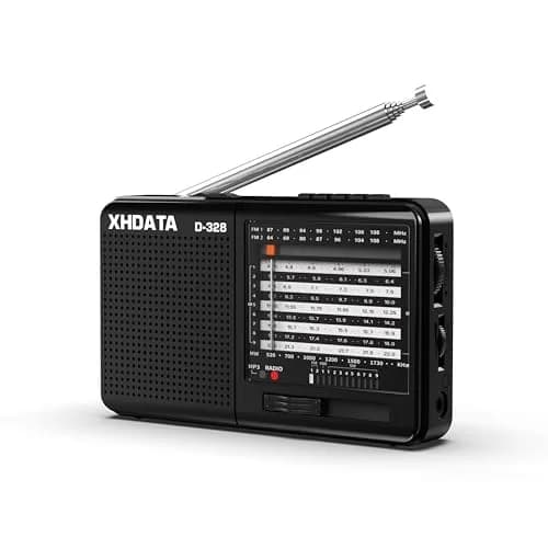XHDATA D-328 Portable Shortwave Radio | AM FM DSP MP3 Player with Rechargeable Battery & 360° Antenna (Black) thumbnail 1