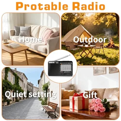 XHDATA D-328 Portable Shortwave Radio | AM FM DSP MP3 Player with Rechargeable Battery & 360° Antenna (Black) thumbnail 8