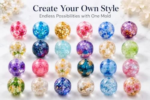 Noraling Silicone Sphere Ball Molds with Holes for Jewelry Making 12mm & 16mm | Easy Release Resin Casting Molds for DIY Crafts thumbnail 3