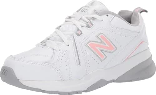 New Balance Women's 608 V5 Casual Comfort Cross Trainer, White/Pink, Size 5 | Supportive & Cushioned for All-Day Wear thumbnail 1