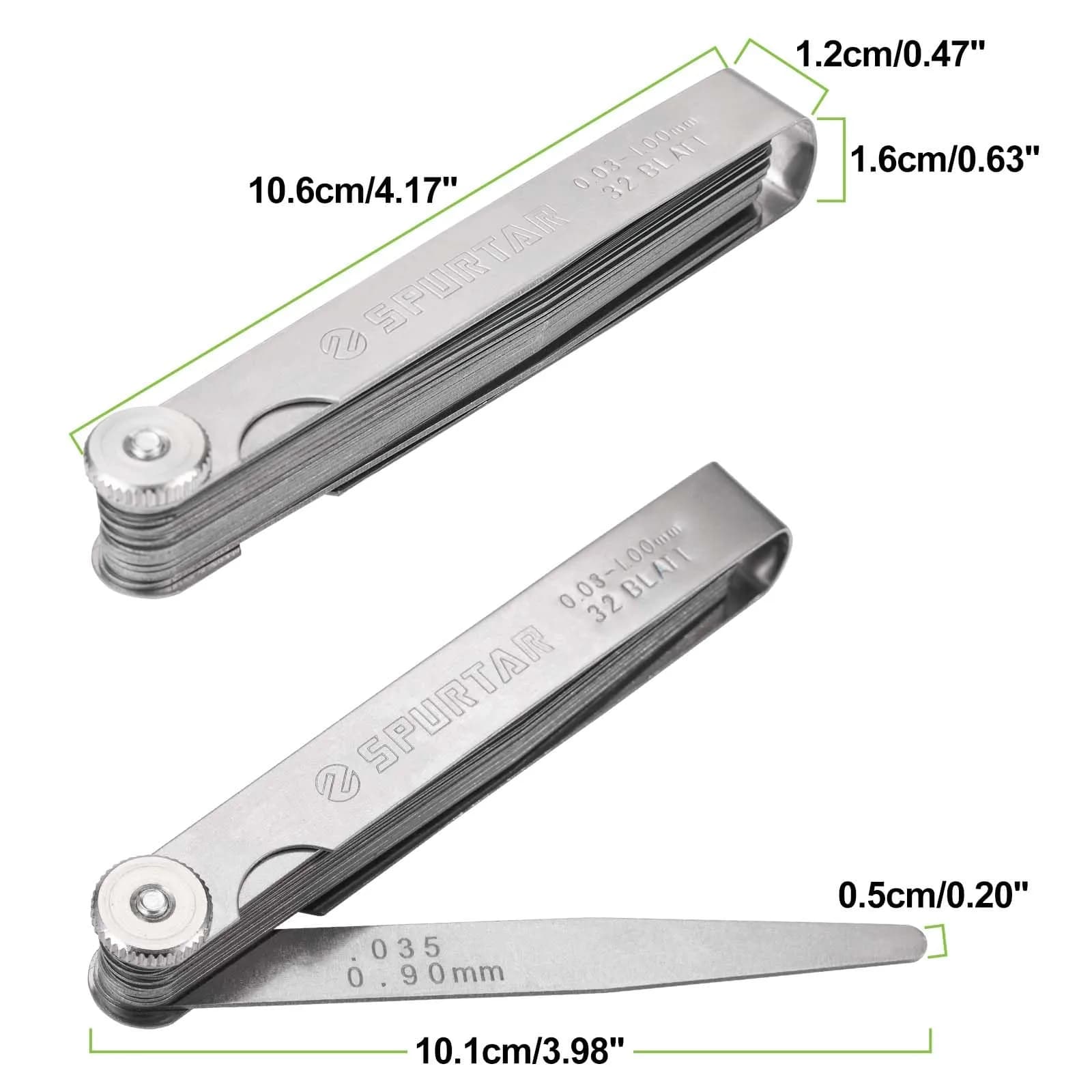 Spurtar Feeler Gauges 0.001-0.04" (0.03-1.00mm) 32 Blades Tapered thumbnail 4