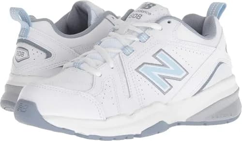New Balance Women's 608 V5 Casual Comfort Cross Trainer, White/Light Blue, 6.5 | Supportive & Durable thumbnail 5