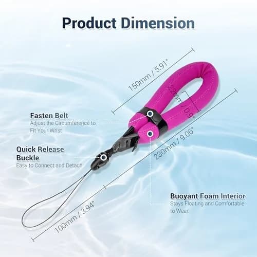 JJC Waterproof Floating Camera Wrist Strap for Olympus TG-7 Kodak WPZ2 | Keeps Gear Afloat & Visible thumbnail 7