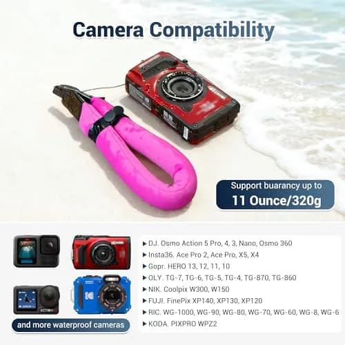 JJC Waterproof Floating Camera Wrist Strap for Olympus TG-7 Kodak WPZ2 | Keeps Gear Afloat & Visible thumbnail 3