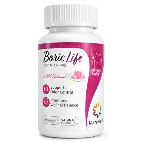 NutraBlast Boric Life Boric Acid Suppositories 600mg 60 Count | Supports Intimate Health thumbnail 1