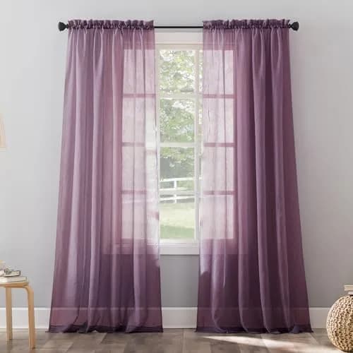 No. 918 Erica Crushed Sheer Voile Curtain Panel 51" x 95" | Elegant Sheer Privacy Layer thumbnail 1