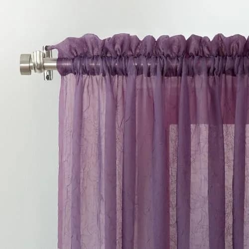 No. 918 Erica Crushed Sheer Voile Curtain Panel 51" x 95" | Elegant Sheer Privacy Layer thumbnail 2