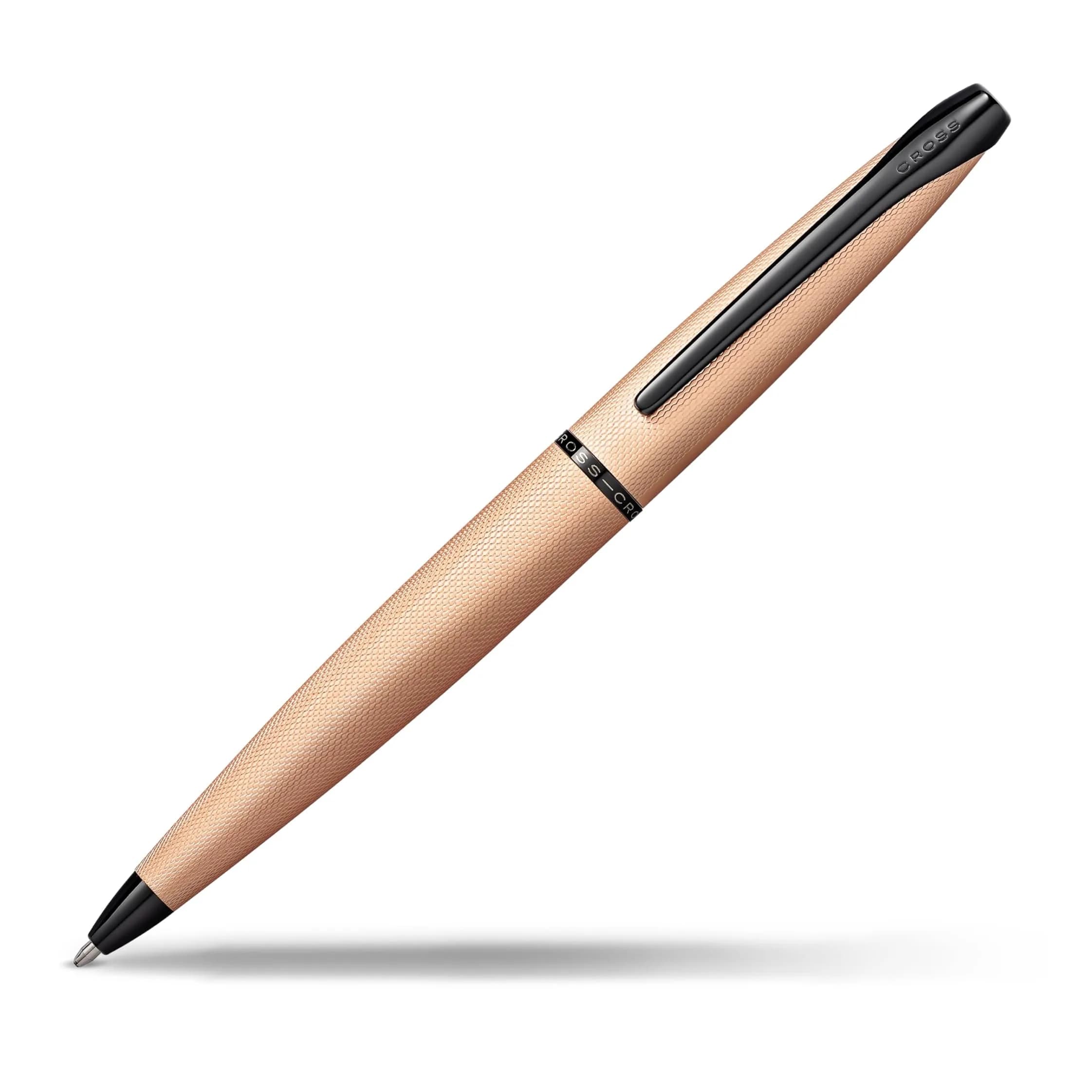 Cross ATX Pure Chrome Ballpoint Pen, Medium Point, Black Ink (0.7mm) | Smooth Writing, Professional Design — Sandblasted Rose Gold / Ballpoint Pen