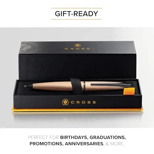 Cross ATX Brushed Rose Gold Ballpoint Pen, Medium Point, Black Ink | Smooth Writing, Refillable, Gift Box thumbnail 6