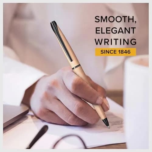 Cross ATX Brushed Rose Gold Ballpoint Pen, Medium Point, Black Ink | Smooth Writing, Refillable, Gift Box thumbnail 2