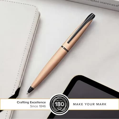 Cross ATX Brushed Rose Gold Ballpoint Pen, Medium Point, Black Ink | Smooth Writing, Refillable, Gift Box thumbnail 3