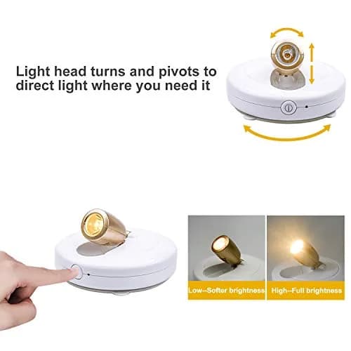 HONWELL Wireless Spotlight Battery Operated LED Puck Lights 2-Pack | Adjustable Direction for Artwork thumbnail 3
