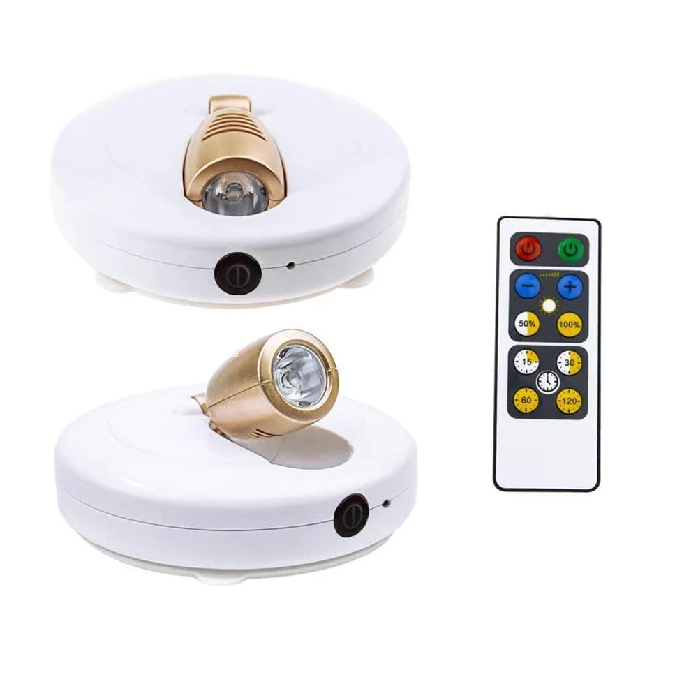 HONWELL LED Spotlight Wireless Accent Lights 2 Pack Warm White Puck Lights with Remote | Rotatable Head, Picture Light for Paintings - main product image