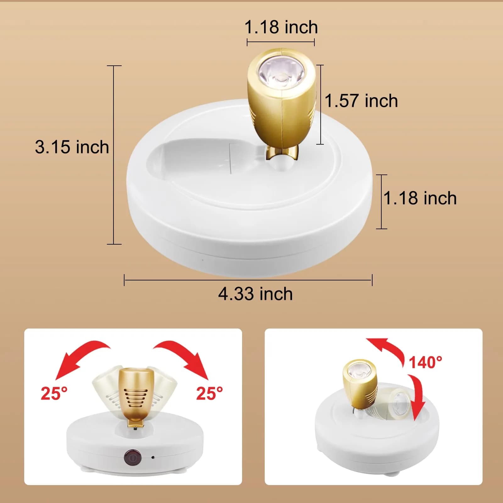 HONWELL LED Spotlight Wireless Accent Lights 2 Pack Warm White Puck Lights with Remote | Rotatable Head, Picture Light for Paintings - view 5