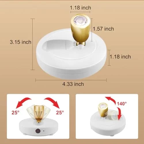HONWELL LED Spotlight Wireless Accent Lights 2 Pack Warm White Puck Lights with Remote | Rotatable Head, Picture Light for Paintings thumbnail 5