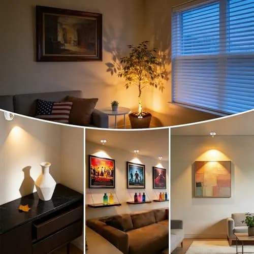 HONWELL LED Spotlight Wireless Accent Lights 2 Pack Warm White Puck Lights with Remote | Rotatable Head, Picture Light for Paintings thumbnail 6