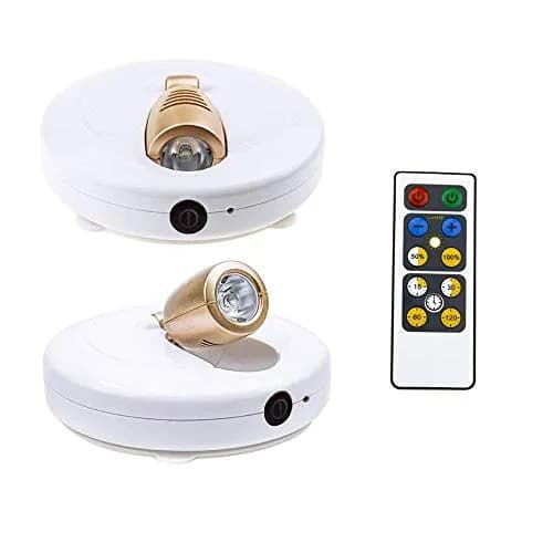 HONWELL LED Spotlight Wireless Accent Lights 2 Pack Warm White Puck Lights with Remote | Rotatable Head, Picture Light for Paintings thumbnail 1