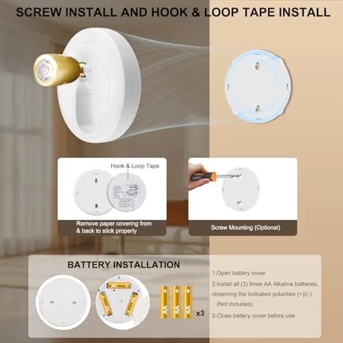 HONWELL LED Spotlight Wireless Accent Lights 2 Pack Warm White Puck Lights with Remote | Rotatable Head, Picture Light for Paintings thumbnail 7