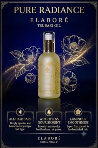 Elabore Tsubaki Oil 115ml (3.88 fl.oz) | Nourishing Hair Treatment for Dry Hair thumbnail 2