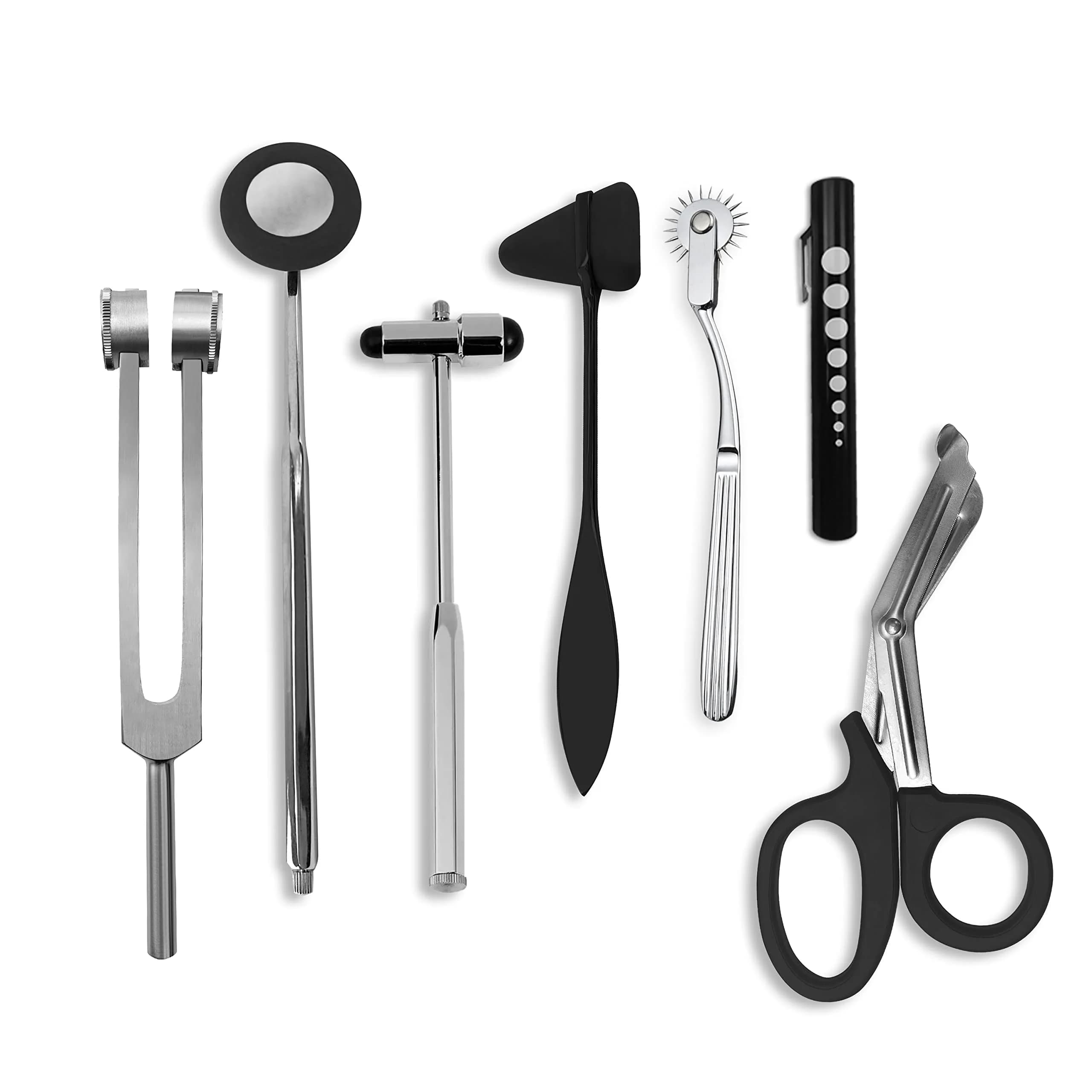 SurgicalOnline 7-Piece Neurological Reflex Hammer & Diagnostic Kit | Stainless Steel & Aluminum Alloy