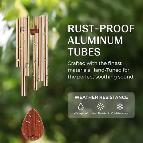 UpBlend Outdoors Havasu Bronze Aluminum Wind Chime 71cm (28") | Hand-Tuned E Major Pentatonic Scale thumbnail 3