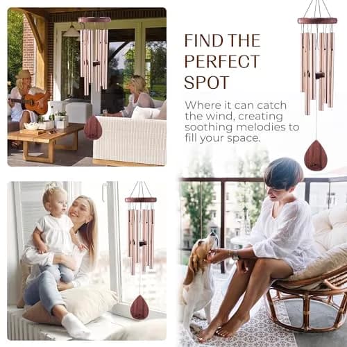 UpBlend Outdoors Havasu Bronze Aluminum Wind Chime 71cm (28") | Hand-Tuned E Major Pentatonic Scale thumbnail 4