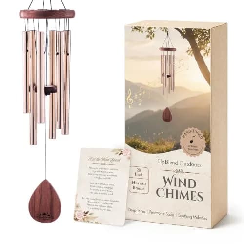 UpBlend Outdoors Havasu Bronze Aluminum Wind Chime 71cm (28") | Hand-Tuned E Major Pentatonic Scale - main product image
