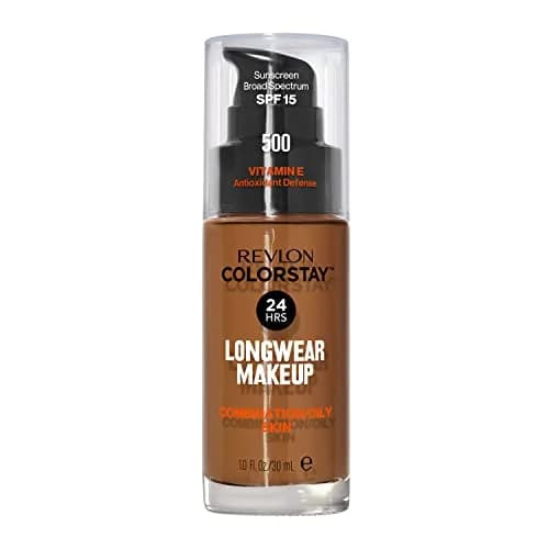 Revlon Colorstay Longwear Makeup for Combination/Oily Skin, 500 Walnut, 29.57 ml (1 fl oz) | 24-Hour Matte Finish with SPF 15 thumbnail 1