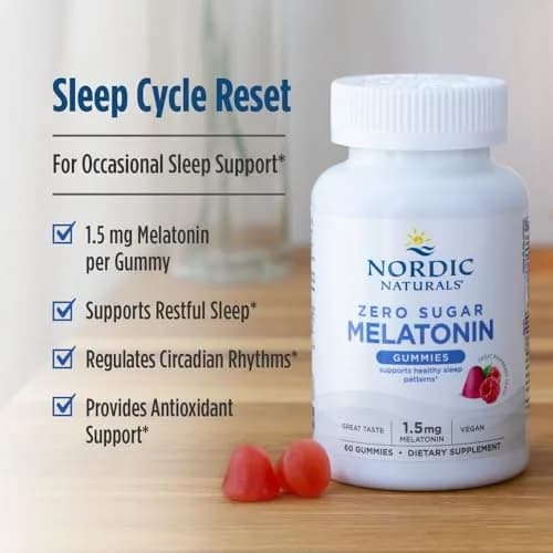 Nordic Naturals Melatonin Gummies 60 Count | Sugar Free Raspberry Sleep Aid for Adults thumbnail 4