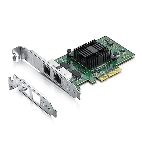 10Gtek Gigabit Ethernet Network Card I350-GE-2T-X4 Dual RJ45 Ports 1Gbps PCIe 2.0 X4 | Intel I350AM2 Controller thumbnail 1