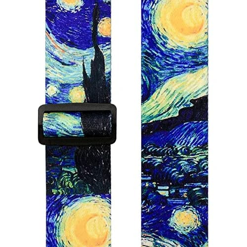 BestSounds Van Gogh Starry Night Guitar Strap Includes Strap Button & 2 Strap Locks, Adjustable Guitar Shoulder Strap For Bass, Electric & Acoustic Guitar thumbnail 4