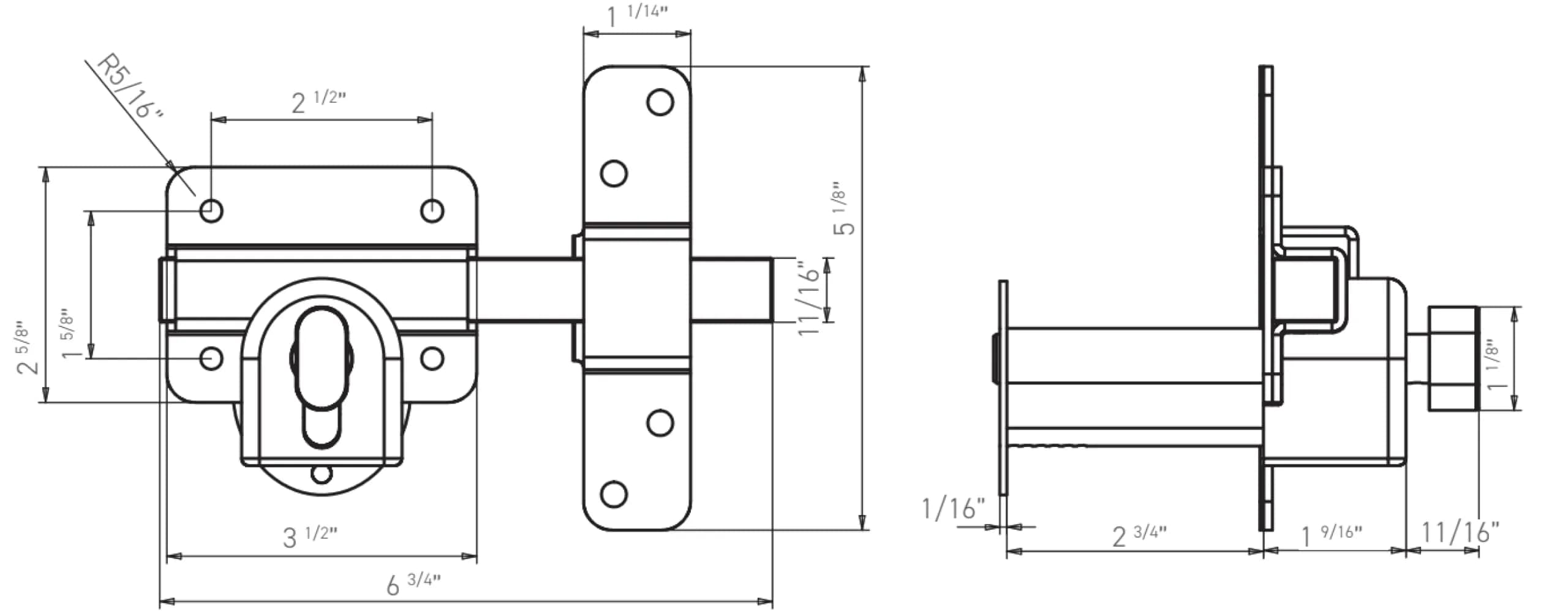 GateMate Long Throw Gate Lock, Euro Profile 2¾” Thick | 316 Stainless Steel, Black Finish, 5 Keys - view 5