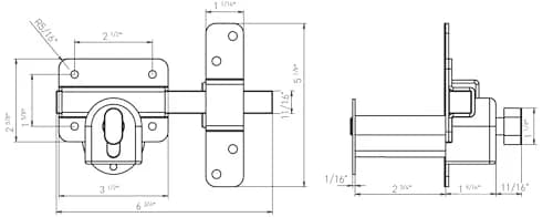 GateMate Long Throw Gate Lock, Euro Profile 2¾” Thick | 316 Stainless Steel, Black Finish, 5 Keys thumbnail 5