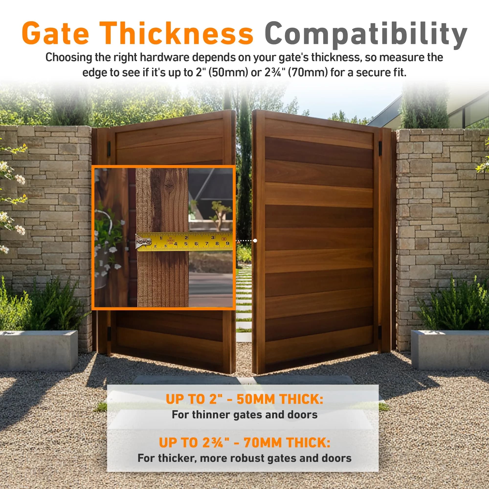 GateMate Long Throw Gate Lock, Euro Profile 2¾” Thick | 316 Stainless Steel, Black Finish, 5 Keys - view 8