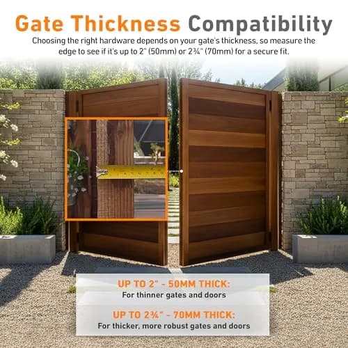 GateMate Long Throw Gate Lock, Euro Profile 2¾” Thick | 316 Stainless Steel, Black Finish, 5 Keys thumbnail 8