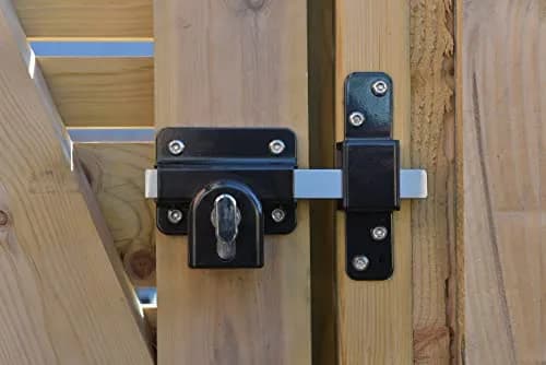 GateMate Long Throw Gate Lock, Euro Profile 2¾” Thick | 316 Stainless Steel, Black Finish, 5 Keys thumbnail 2