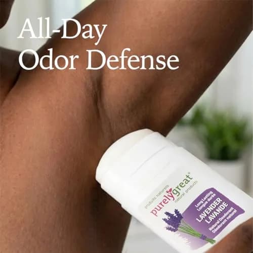Purelygreat Lavender Scented Natural Deodorant Stick 75g (2.64 oz) | Aluminum-Free Odor Protection thumbnail 5