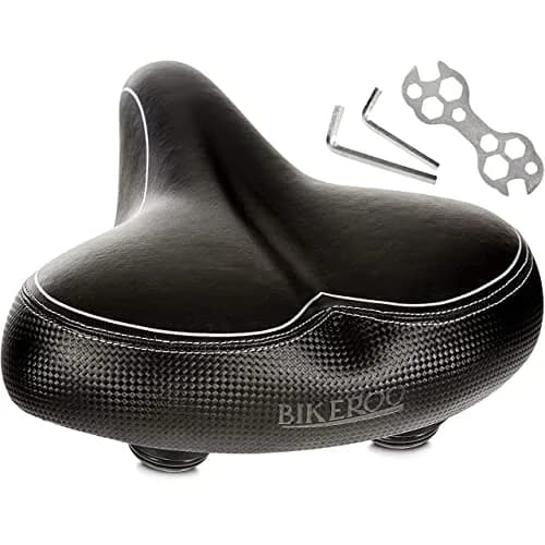 Bikeroo Wide Cruiser Saddle Black 25.9 cm (10.2 in) | Comfort Seat for Upright Riding thumbnail 1