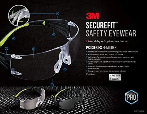 3M SecureFit 400 Safety Eyewear, Clear Anti-Fog, 1 Count (Pack of 1) | Impact-Resistant, Comfortable Fit thumbnail 4