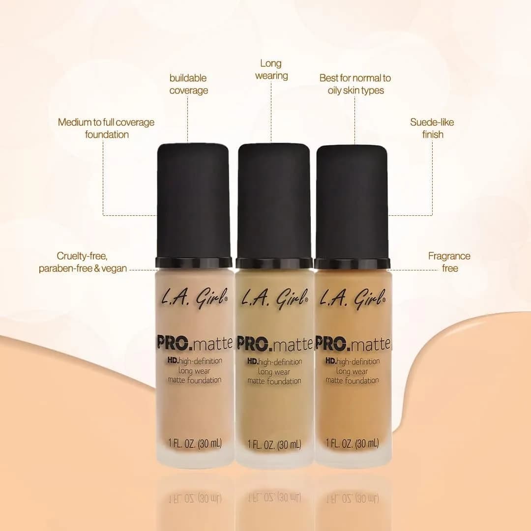 L.A. Girl PRO.Matte Foundation Bisque GLM672 118ml (4 Fl Oz) | Shine-Free All Day Wear - view 5