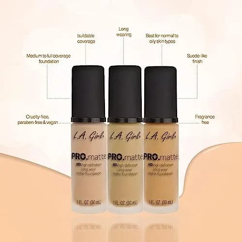 L.A. Girl PRO.Matte Foundation Bisque GLM672 118ml (4 Fl Oz) | Shine-Free All Day Wear thumbnail 5