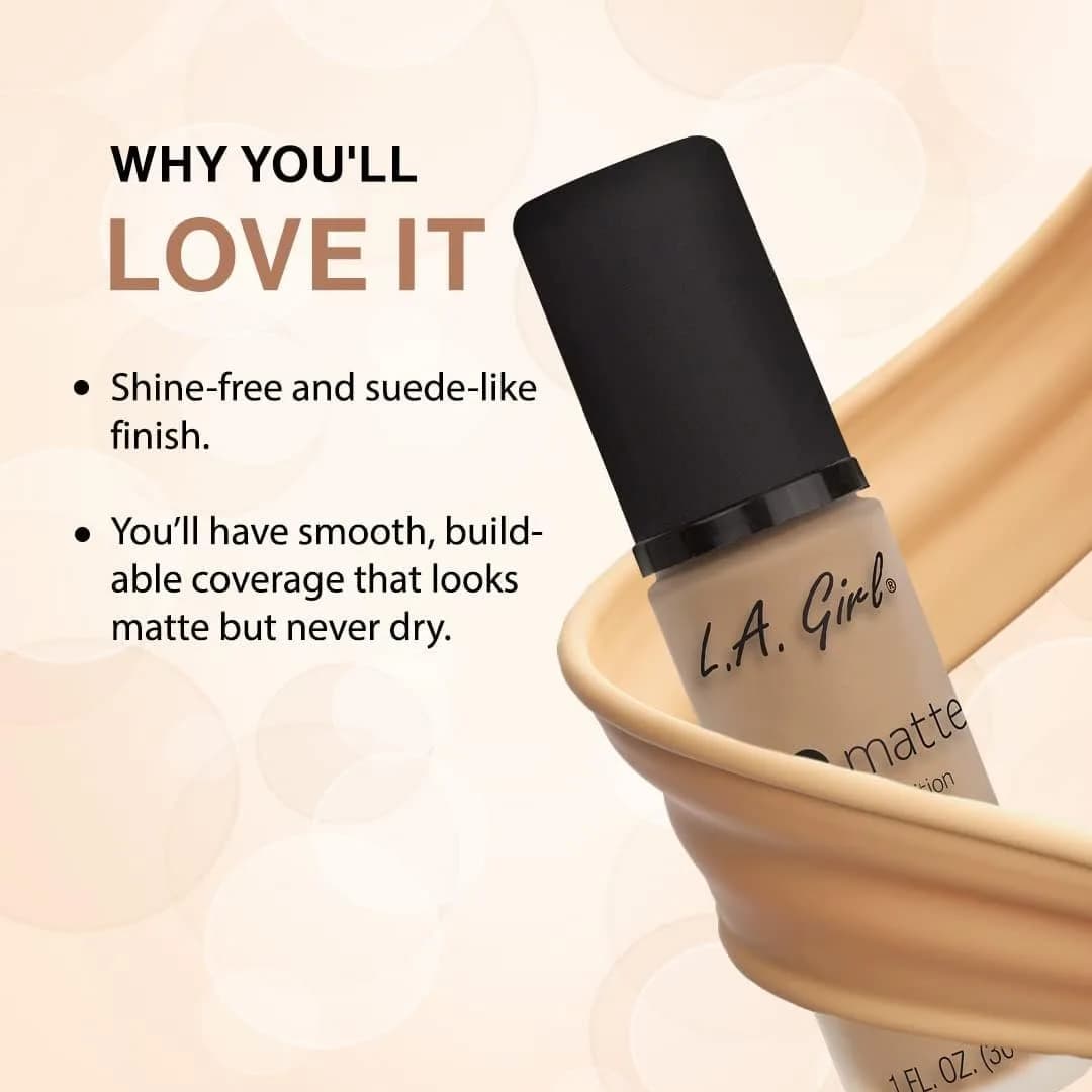 L.A. Girl PRO.Matte Foundation Bisque GLM672 118ml (4 Fl Oz) | Shine-Free All Day Wear - view 2